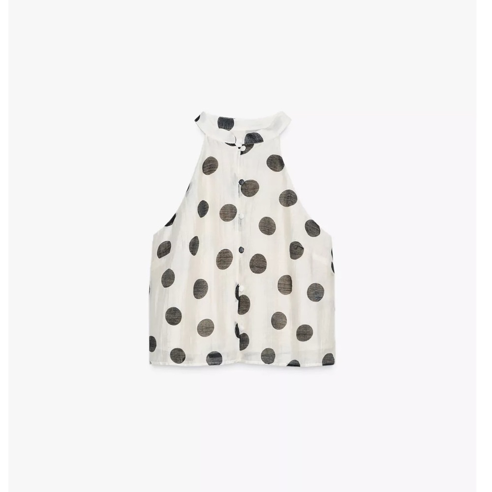 ZARA Polka Dot Sleeveless Top NWT Small